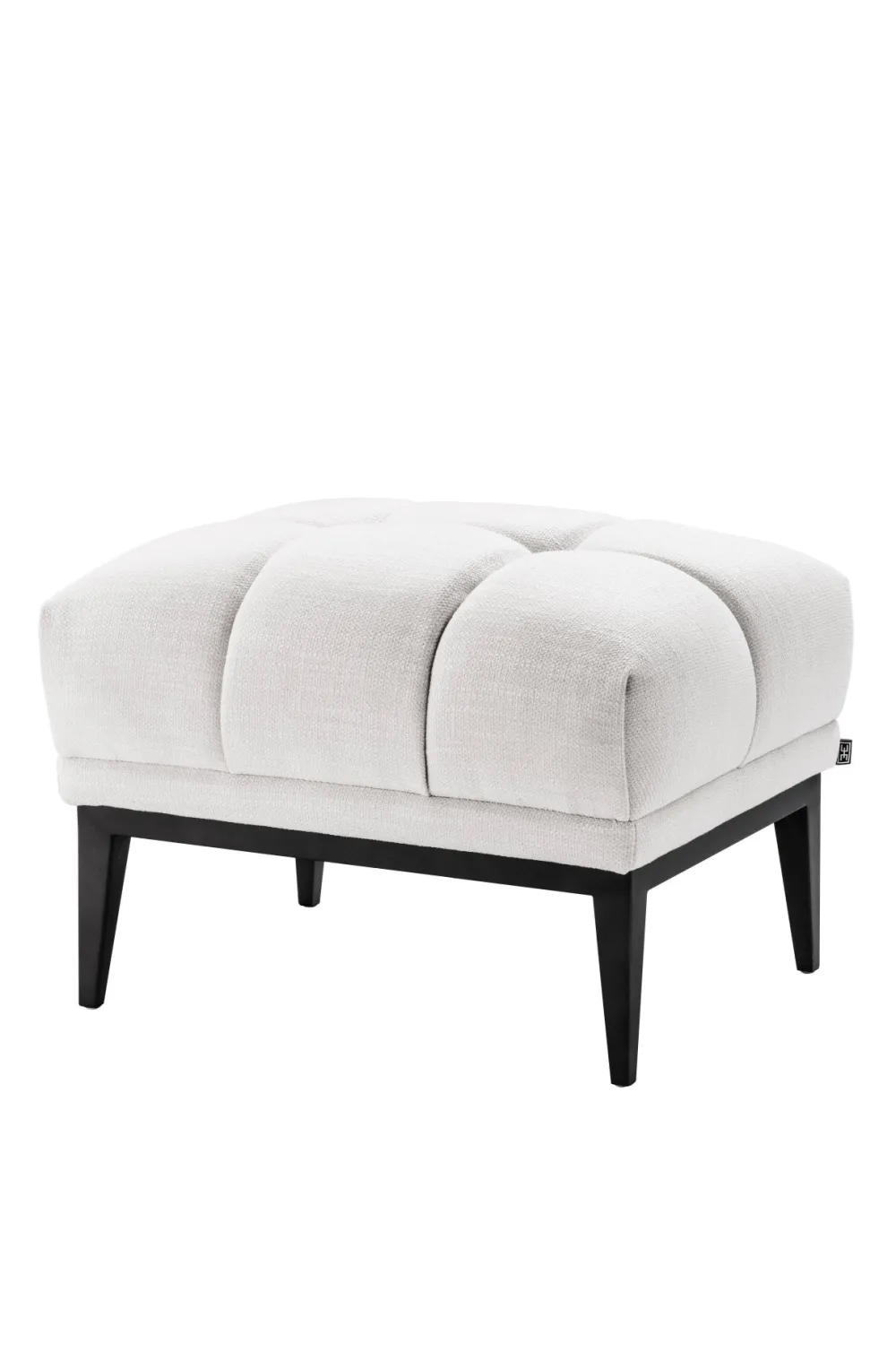 (Open Box)  White Tufted Accent Stool | Eichholtz Aurelio