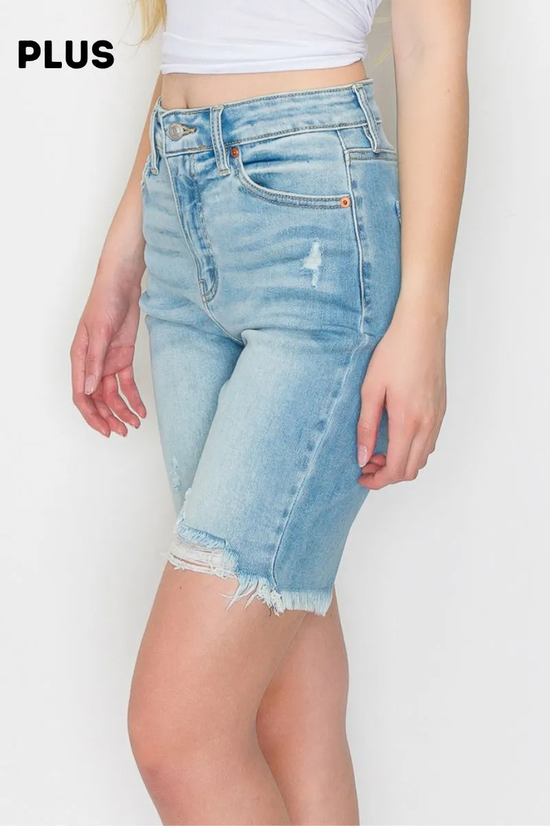 PLUS SIZE - HIGH RISE BERMUDA JEANS