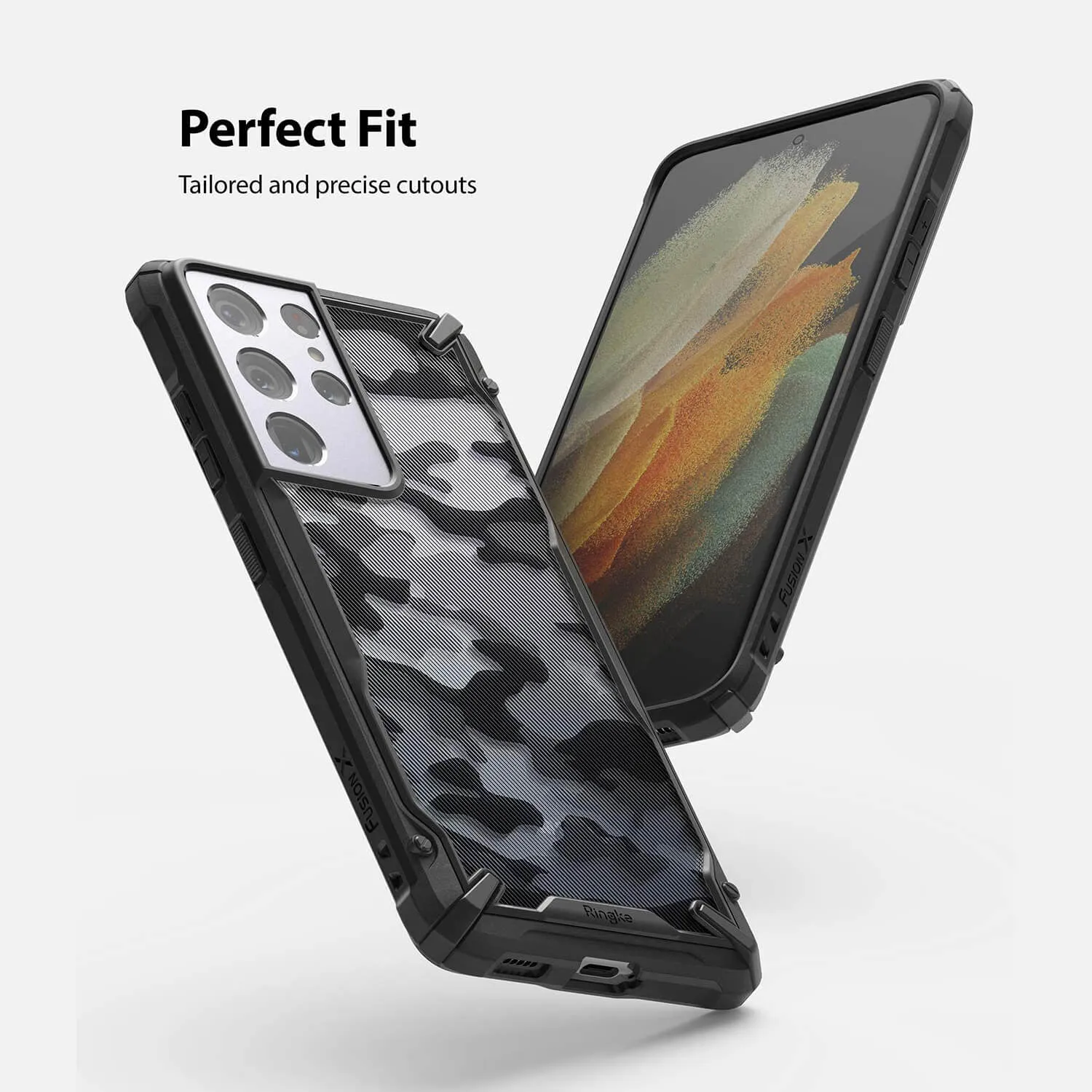 Ringke Samsung Galaxy S21 Ultra 5G Case Fusion X Design Camo Black