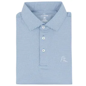 The Crispy Stripe | Performance Polo | The Crispy Stripe - Beluga Blue/White