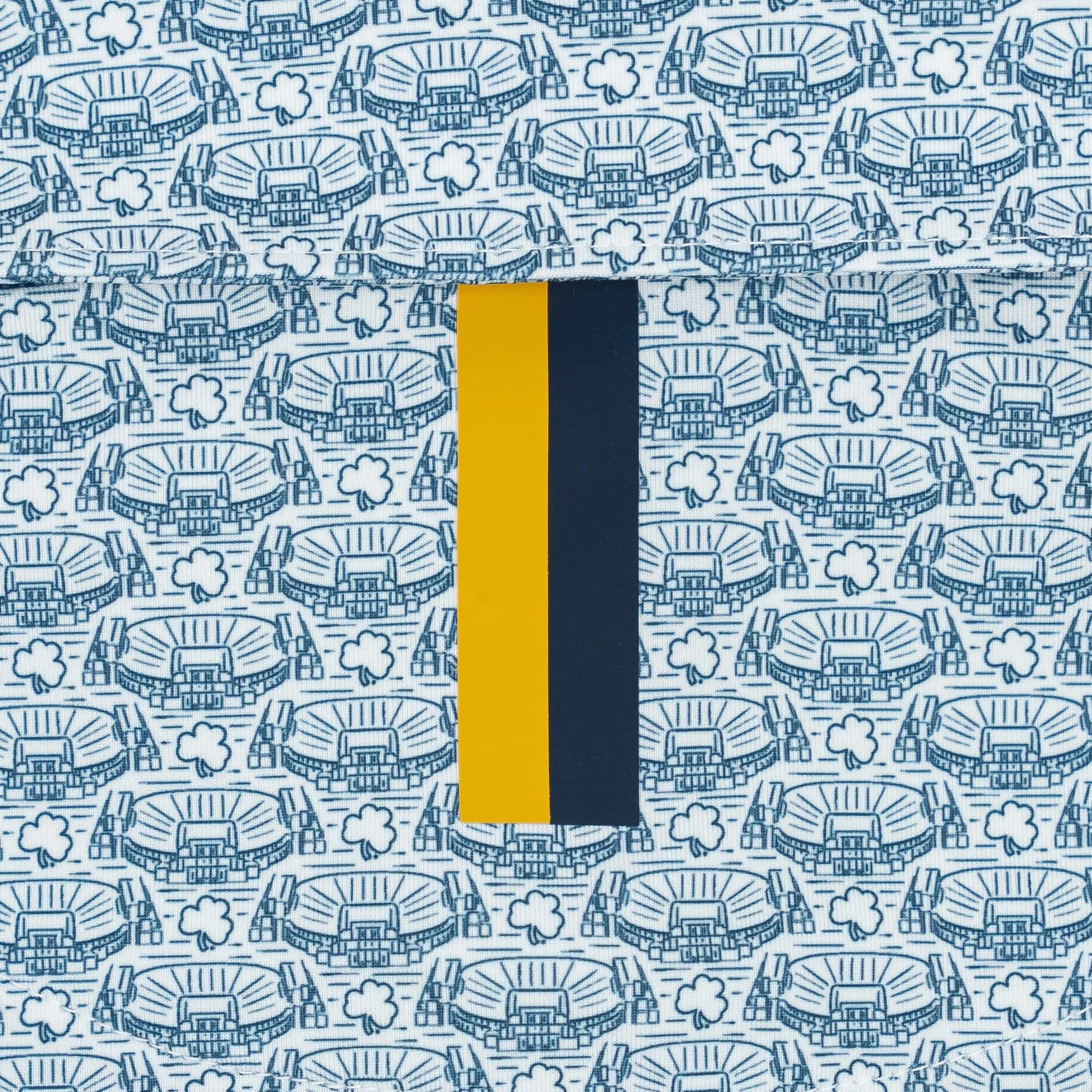 The Notre Dame Stadium™ | Collegiate Polo | The Notre Dame Stadium - White/Indigo Blue