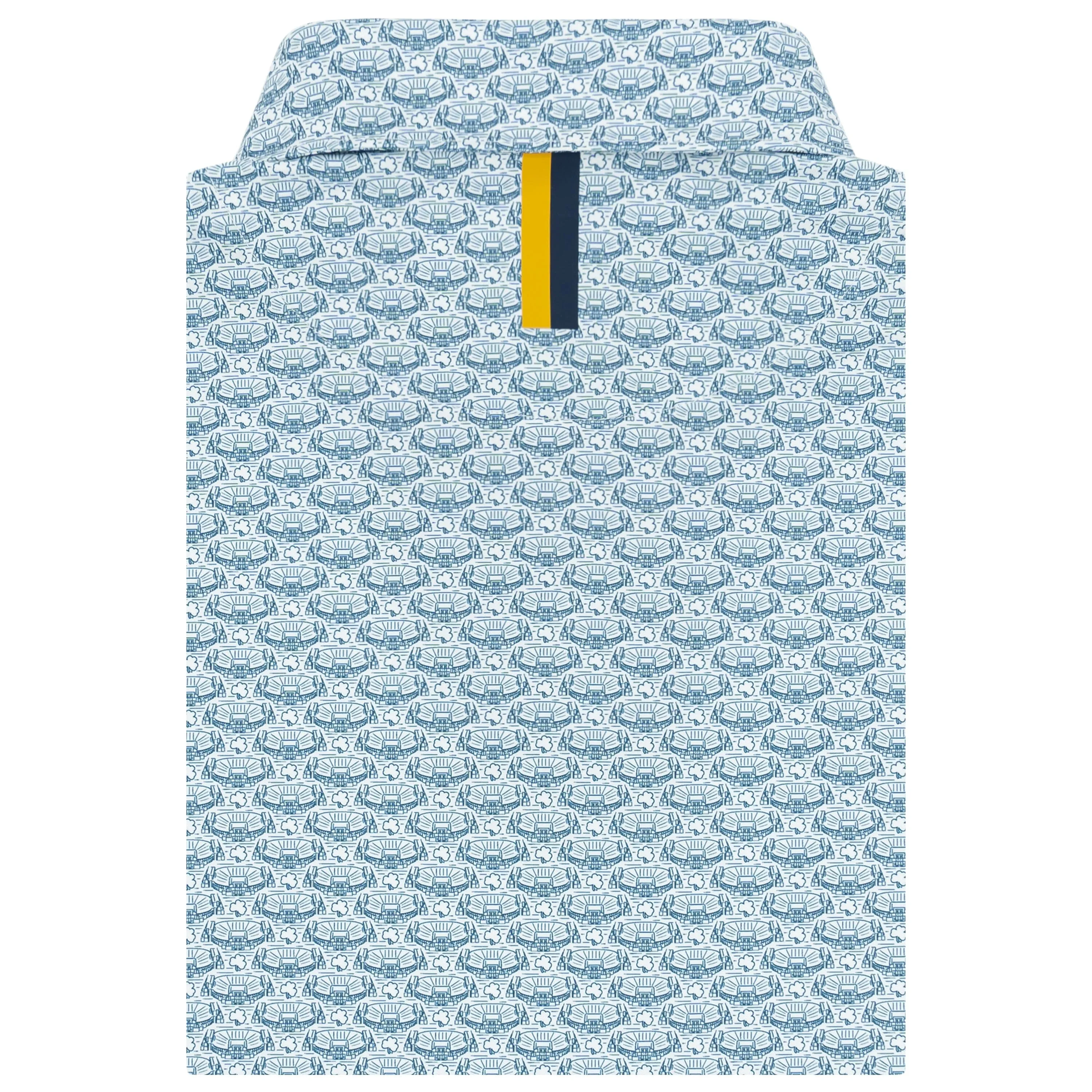 The Notre Dame Stadium™ | Collegiate Polo | The Notre Dame Stadium - White/Indigo Blue