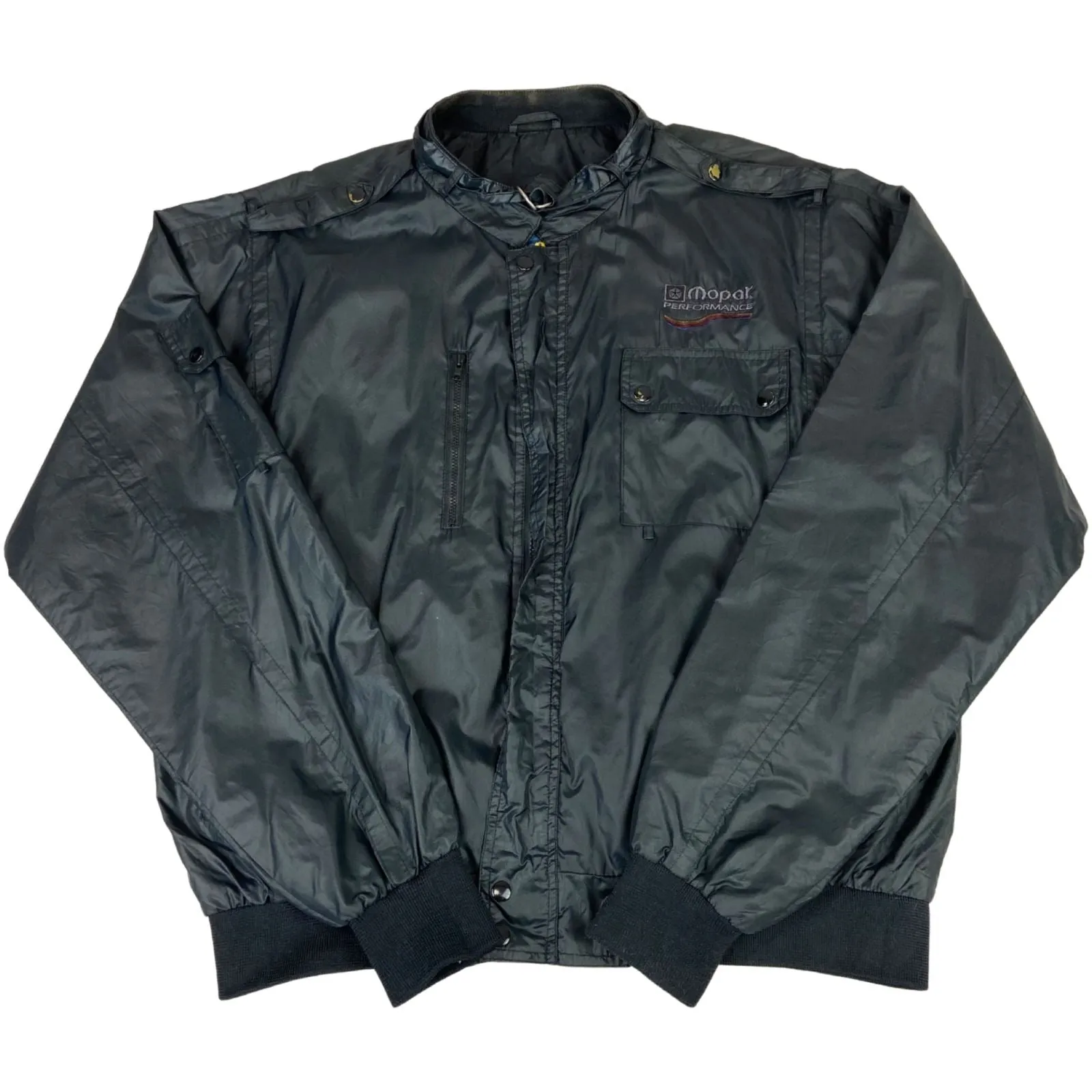 VTG 80s USA CAR MOPAR PERFORMANCE WINDBREAKER BOMBER JACKET PLYMOUTH DODGE 46 XL