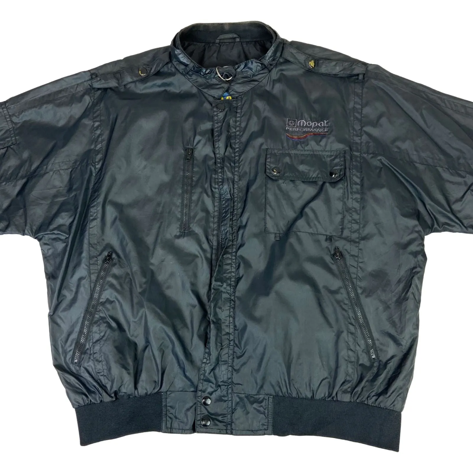 VTG 80s USA CAR MOPAR PERFORMANCE WINDBREAKER BOMBER JACKET PLYMOUTH DODGE 46 XL