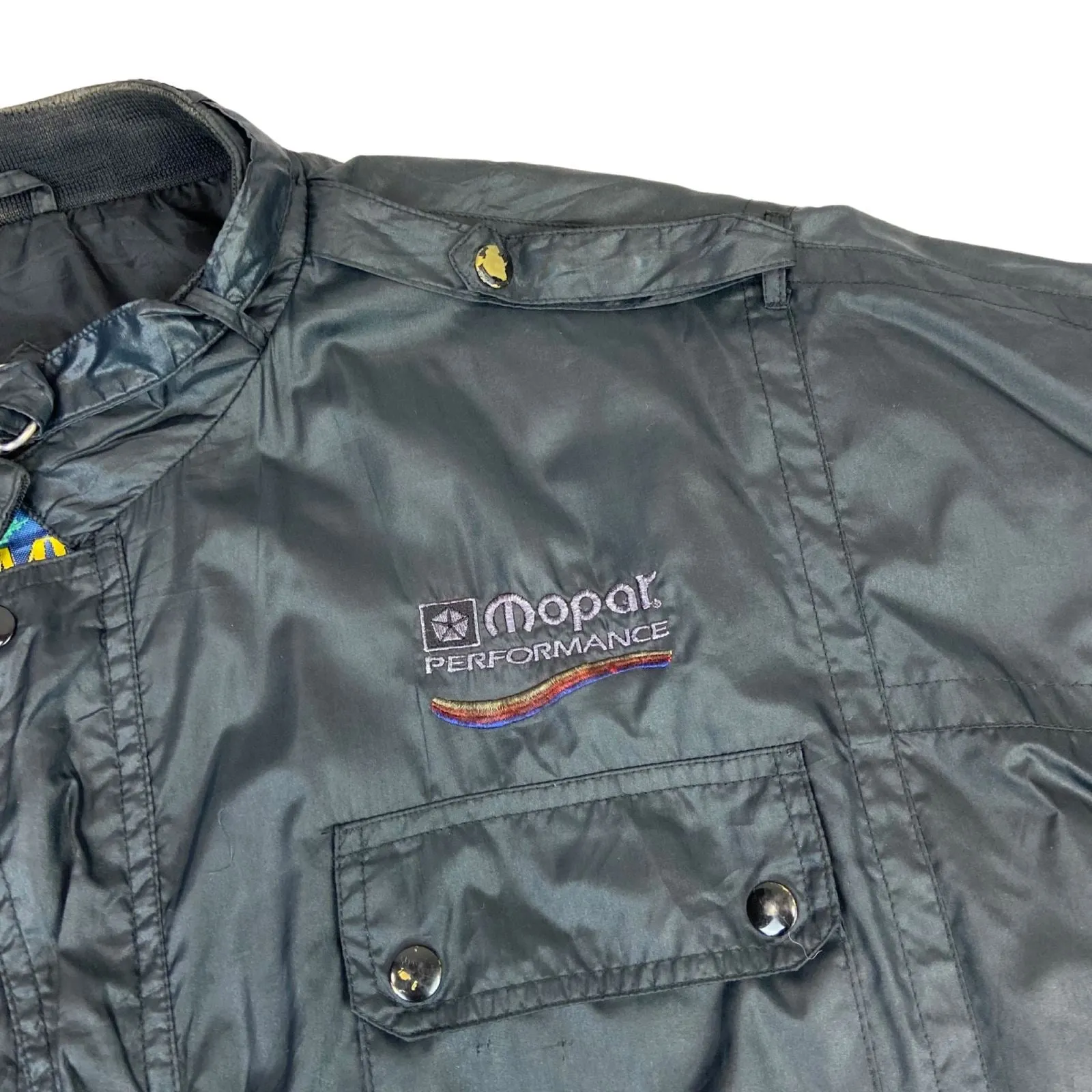 VTG 80s USA CAR MOPAR PERFORMANCE WINDBREAKER BOMBER JACKET PLYMOUTH DODGE 46 XL