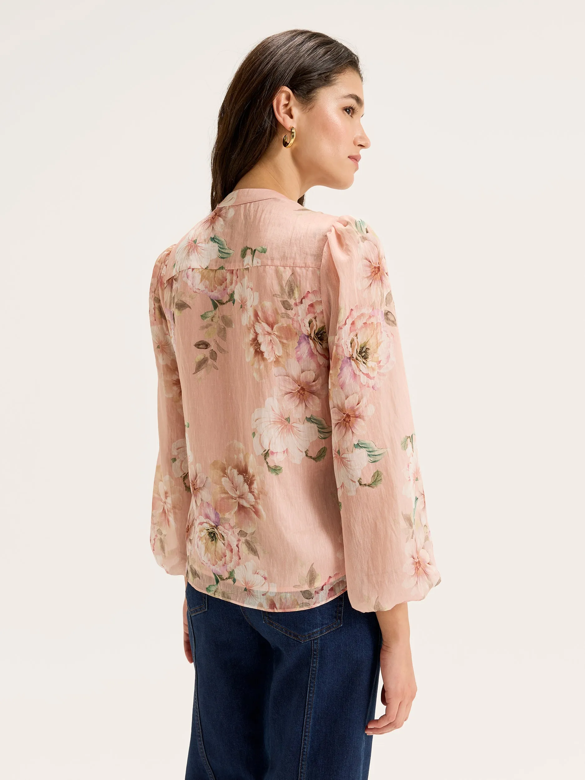 Waltz of Flowers Shirt in Soft Pink/Multi