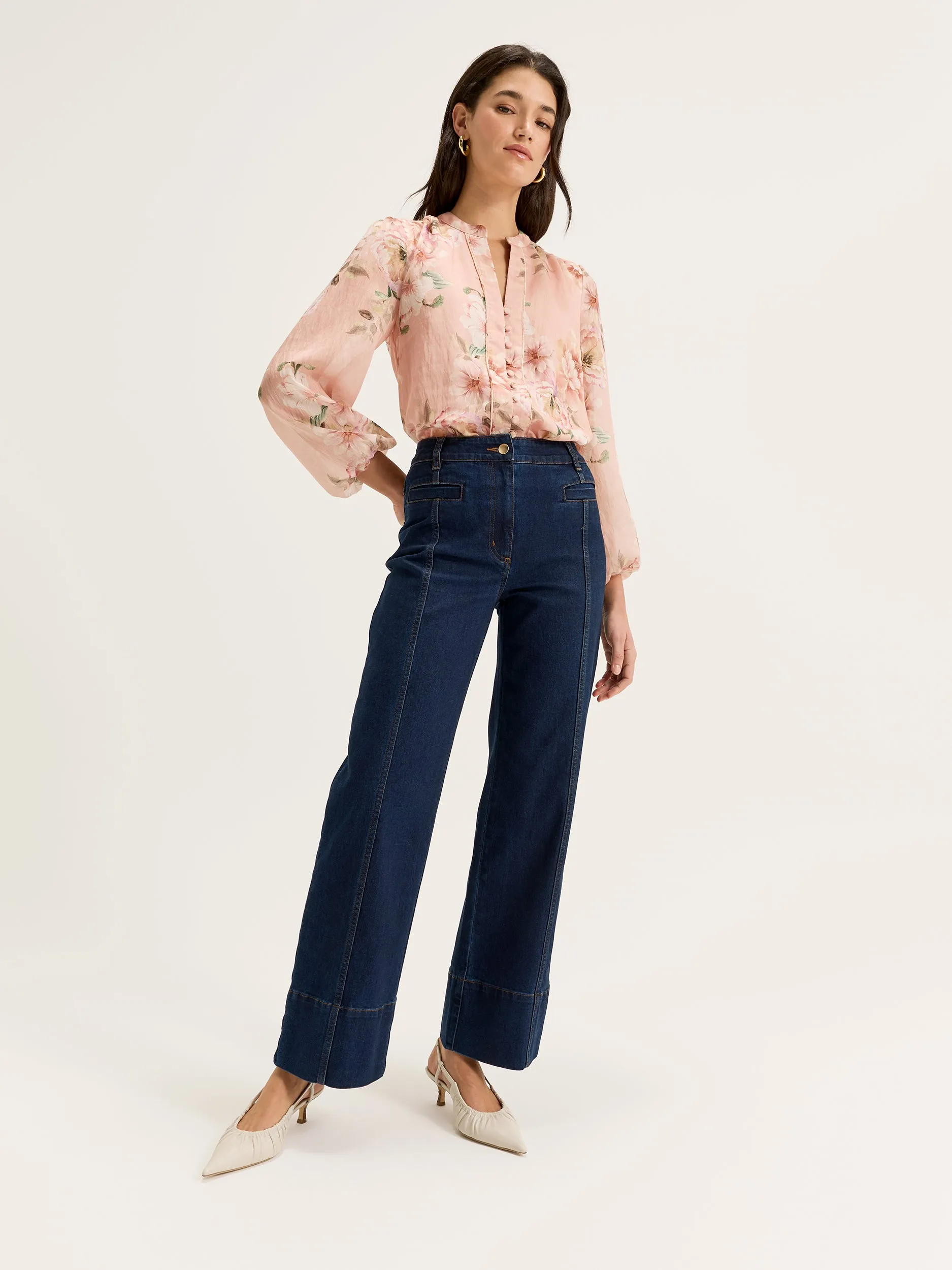 Waltz of Flowers Shirt in Soft Pink/Multi