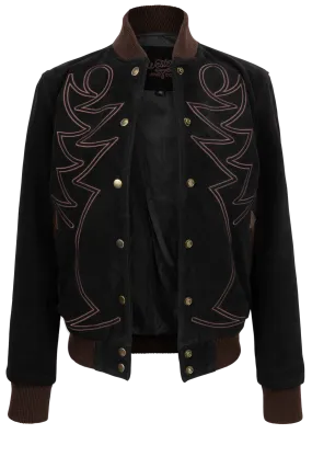 Western & Co. Embroidered Black Bomber Jacket