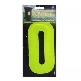 Wheelie Bin Sticker Yellow High Visibility Reflective - Number 0