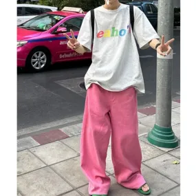 Wiaofellas  -  Harajuku Solid Color Wide Leg Denim Lantern Trousers Streetwear Mens New Fashion Loose Jeans Long Pant Autumn Casual Jean Pants
