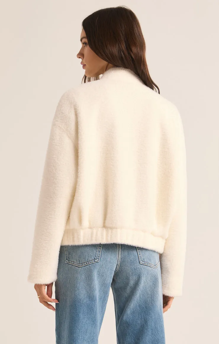 Z-Supply Lex Sweater Knit Bomber Jacket - SEA SALT